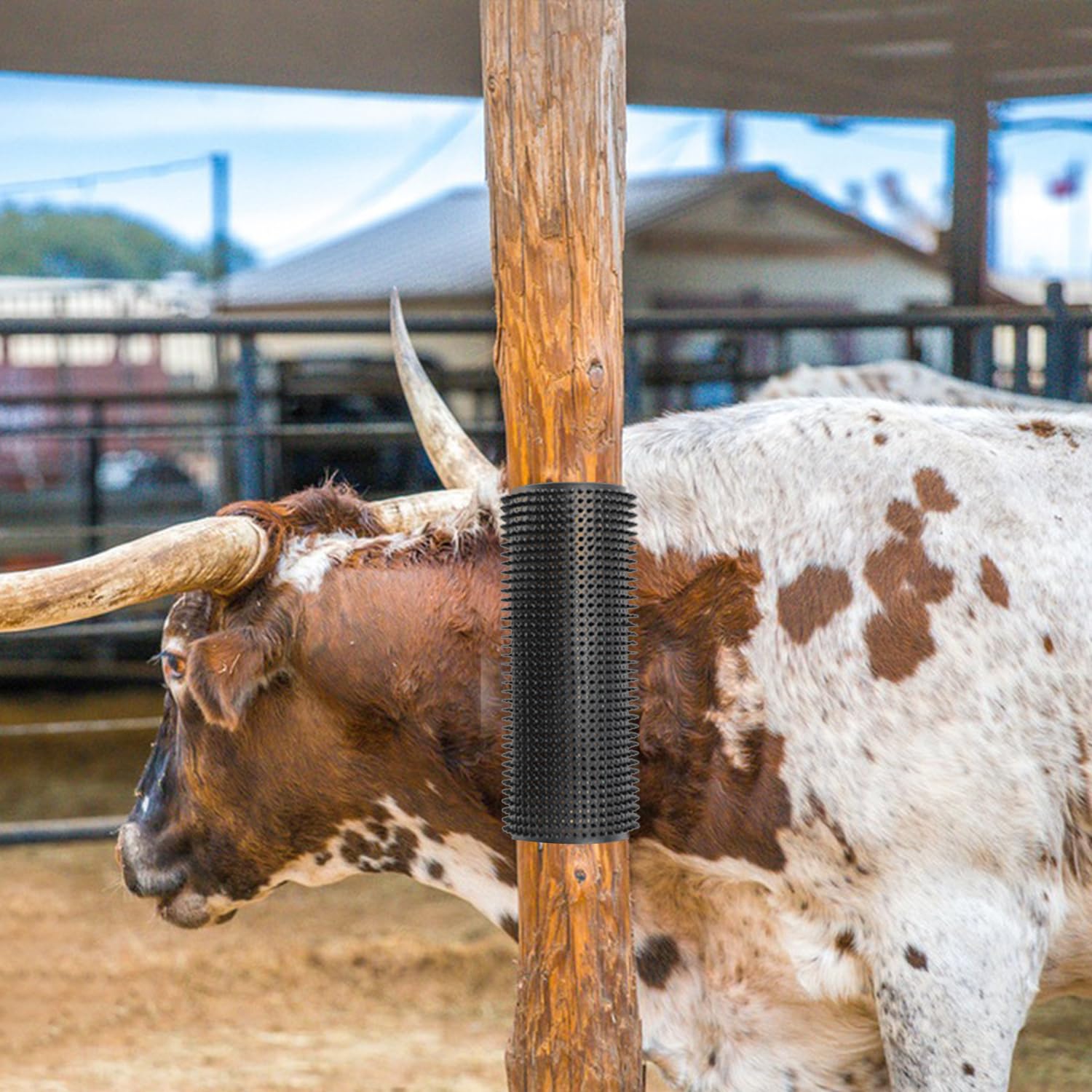 TUICARE Cow Brush Scratcher Post – 24" X 6.7" Nylon Livestock Grooming Tool For Cattle, Horses, Sheep, Pigs, And Deer – Relieves Itching & Promotes Skin Health