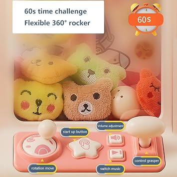 Mini Claw Machine, Mini Claw Machine Cheap with Light and Music,20 Dolls,10 Gashapons, Mini Vending Machines Use Gumballs,Candy,Toys,or Small Prizes,Green