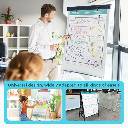 Miniatura 2 de FAHKNS Almohadilla de caballete adhesiva forrada, tamaño grande de 25 x 30 pulgadas, autoadhesiva, para profesores, con superficie de borrado en