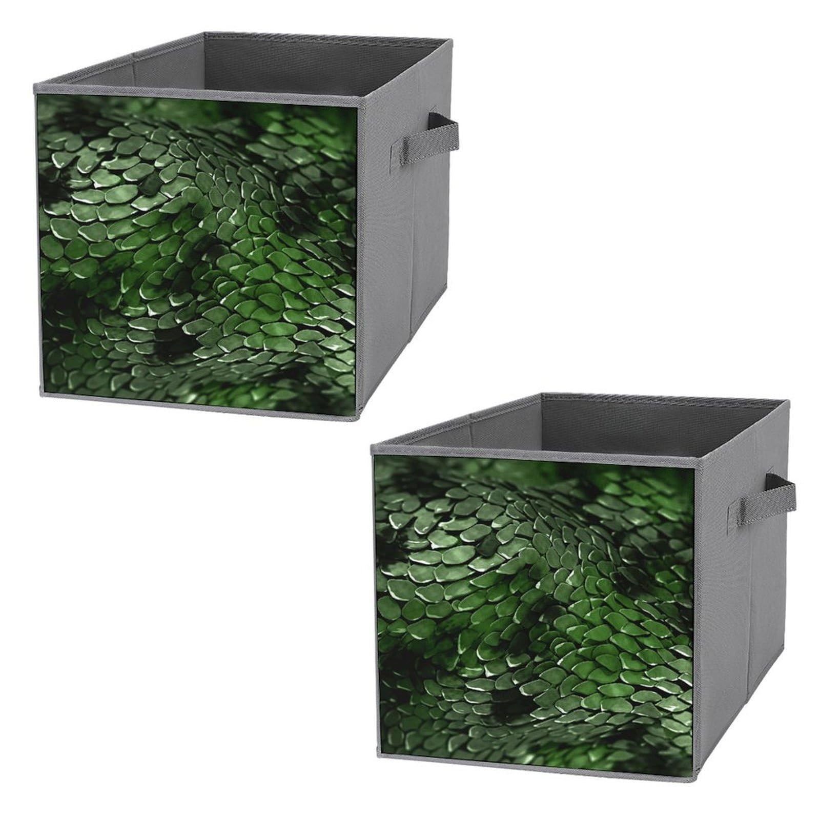 Boîtes de rangement pliables serpent vert empilables pour étagères et placard