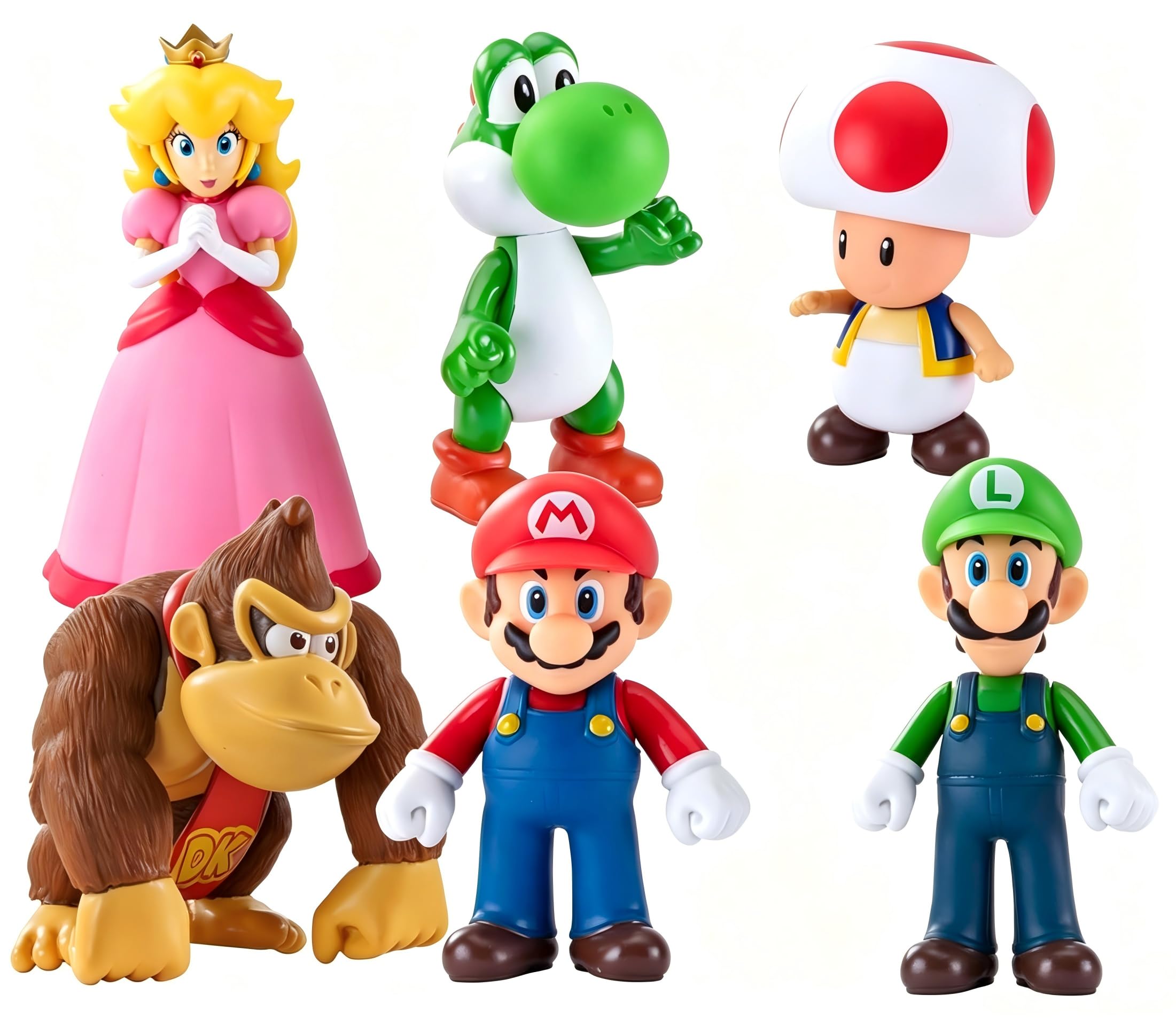 Amazon.com: Isaneihas 6-Pack Mario Figures - Mario & Luigi, Yoshi