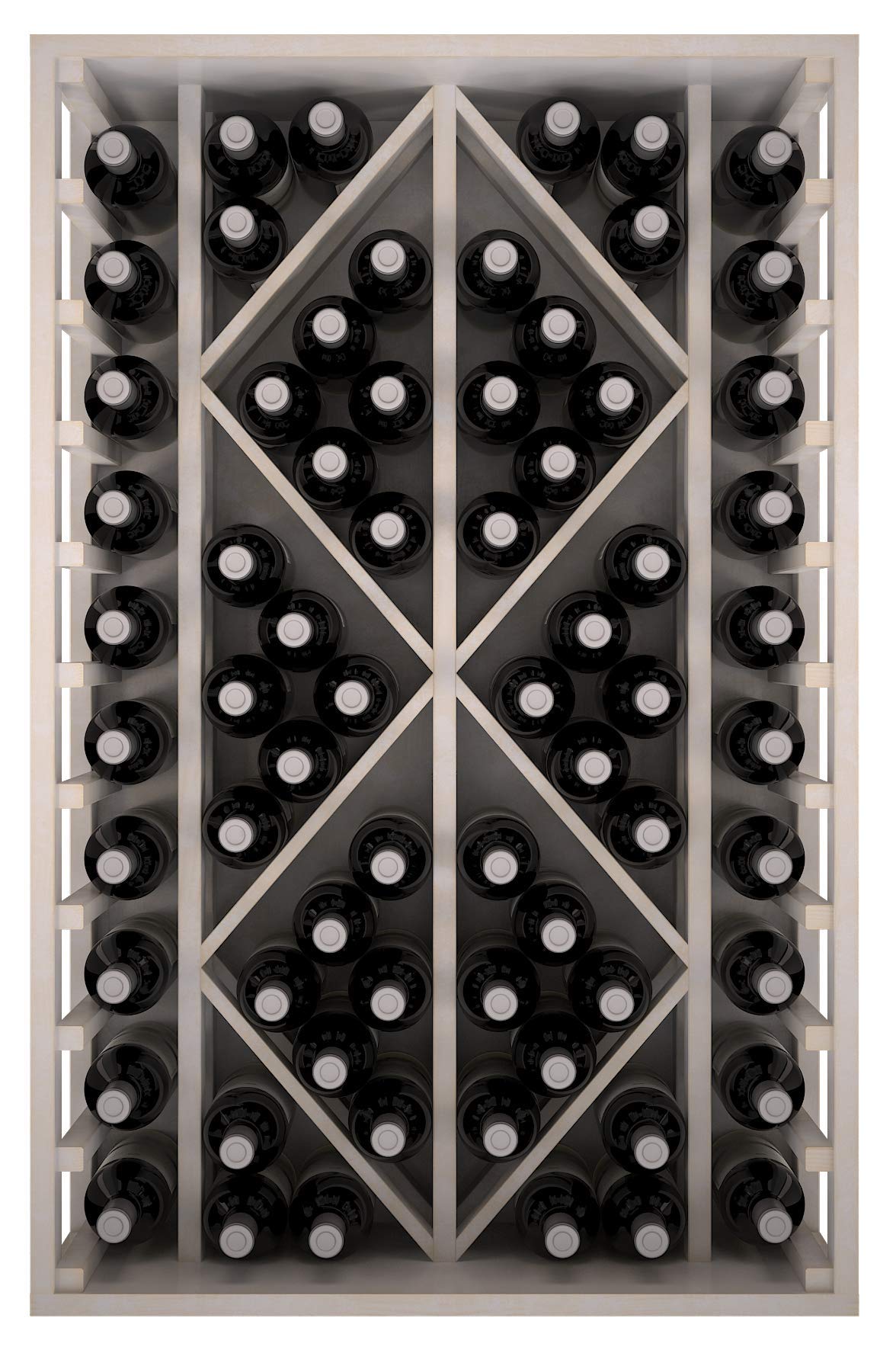 Botellero Vino Madera Pino Macizo 34 Botellas Ya Montado - Blanco | Mueble Botellero de Pino Tipo Wine Rack, Estantería Vino Garrafeira Listo Para Usar
