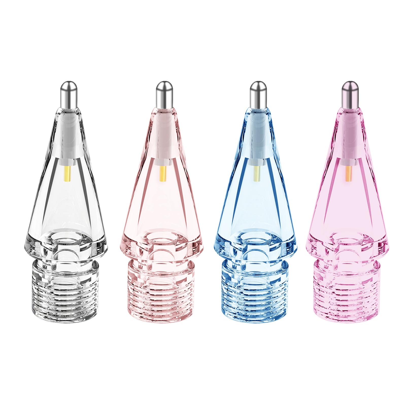 Frylaa for Apple Pencil Tips Replacment for Apple Pencil 2nd&1st Generation,Metal Pencil Tips Clear,Penlike Nib Wear-Resistant Pen Needle Stylus Tips,Fine Ponit Precise Control-Clear+Pink+Blue+Purple-picture-30
