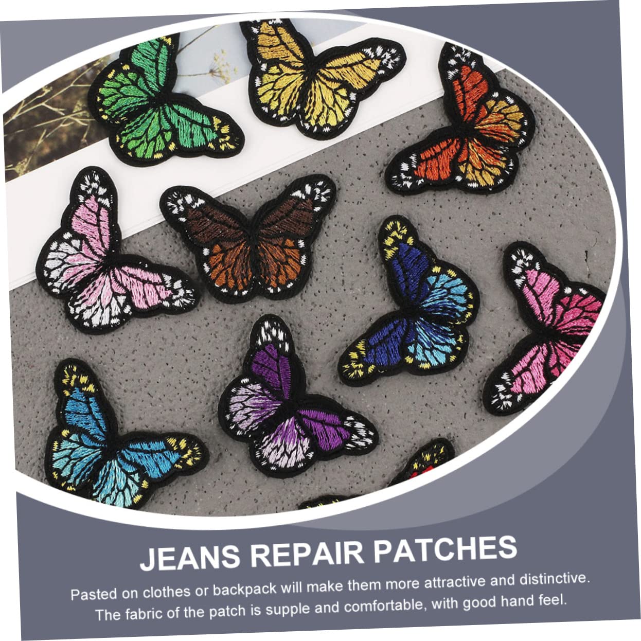 NUOBESTY 126stücke Teiliges Bunter Gestickter Applikationen Mit Schmetterlingen Und Blumen Für -kleidung Aufnäher Für Jeansreparatur Und Kreative Dekoration Von Textilien