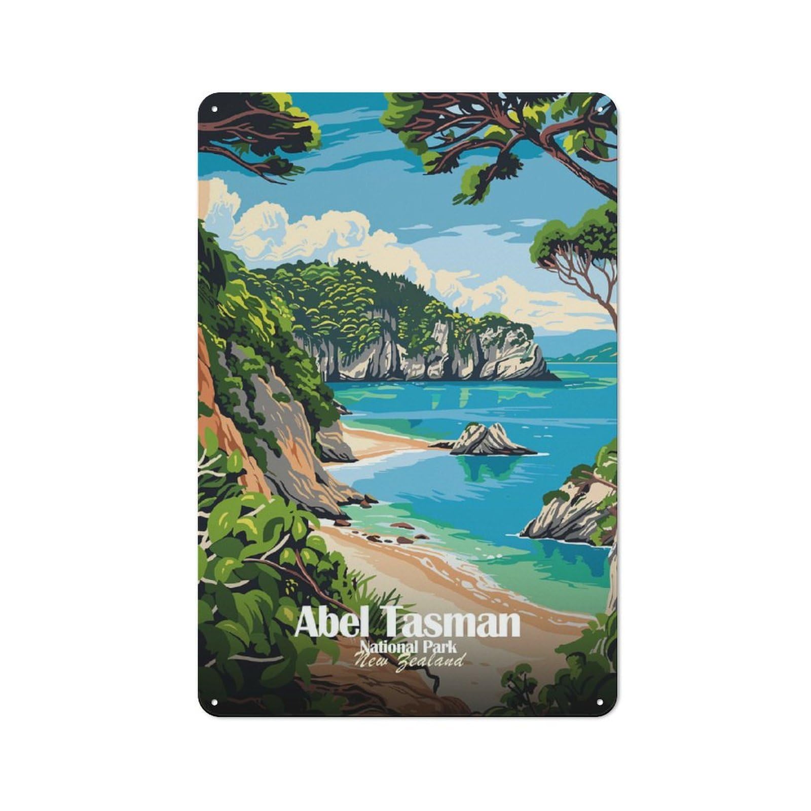 Junmoney Style-4 Casual Abel Tasman National Park Shed Metal Sign 30X20cm, Shed Wall Decor For Greenhouse, Garden Room, Cafe Or Entryway