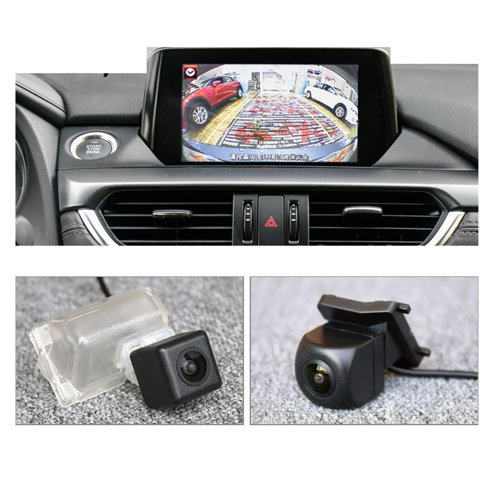 Samochodowa kamera cofania, zamiennik tylnej kamery samochodowej do Mazda 6 Mazda6 Atenza GJ GL Facelift 2015-2017, wodoodporny metalowy monitor sterowania cofaniem samochodu, kamera cofania samochodu