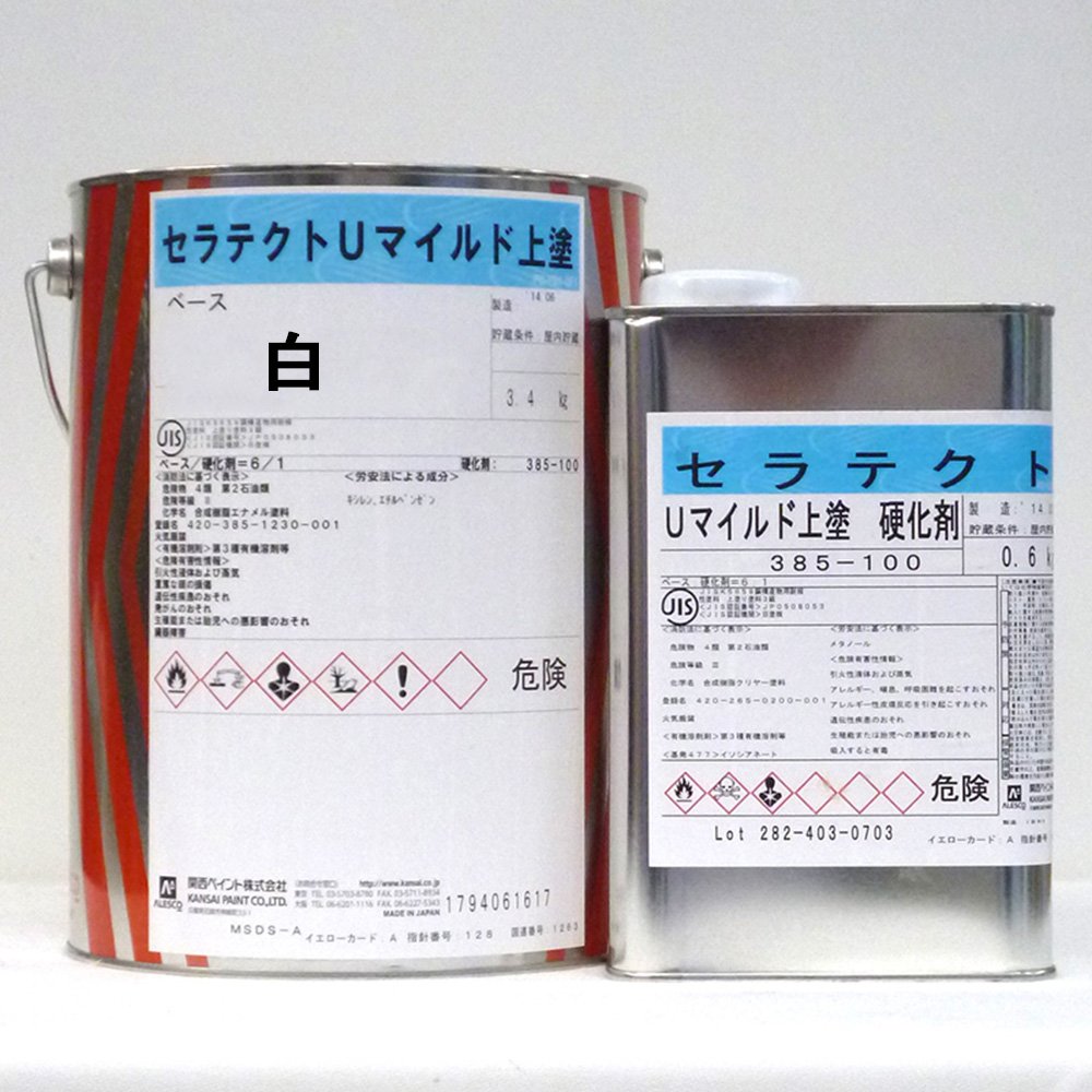 Amazon.co.jp: セラテクトUマイルド上塗 (白) 4Kg/セット Amazon.co.jp: セラテクトUマイルド上塗 (白) 4Kg/セット