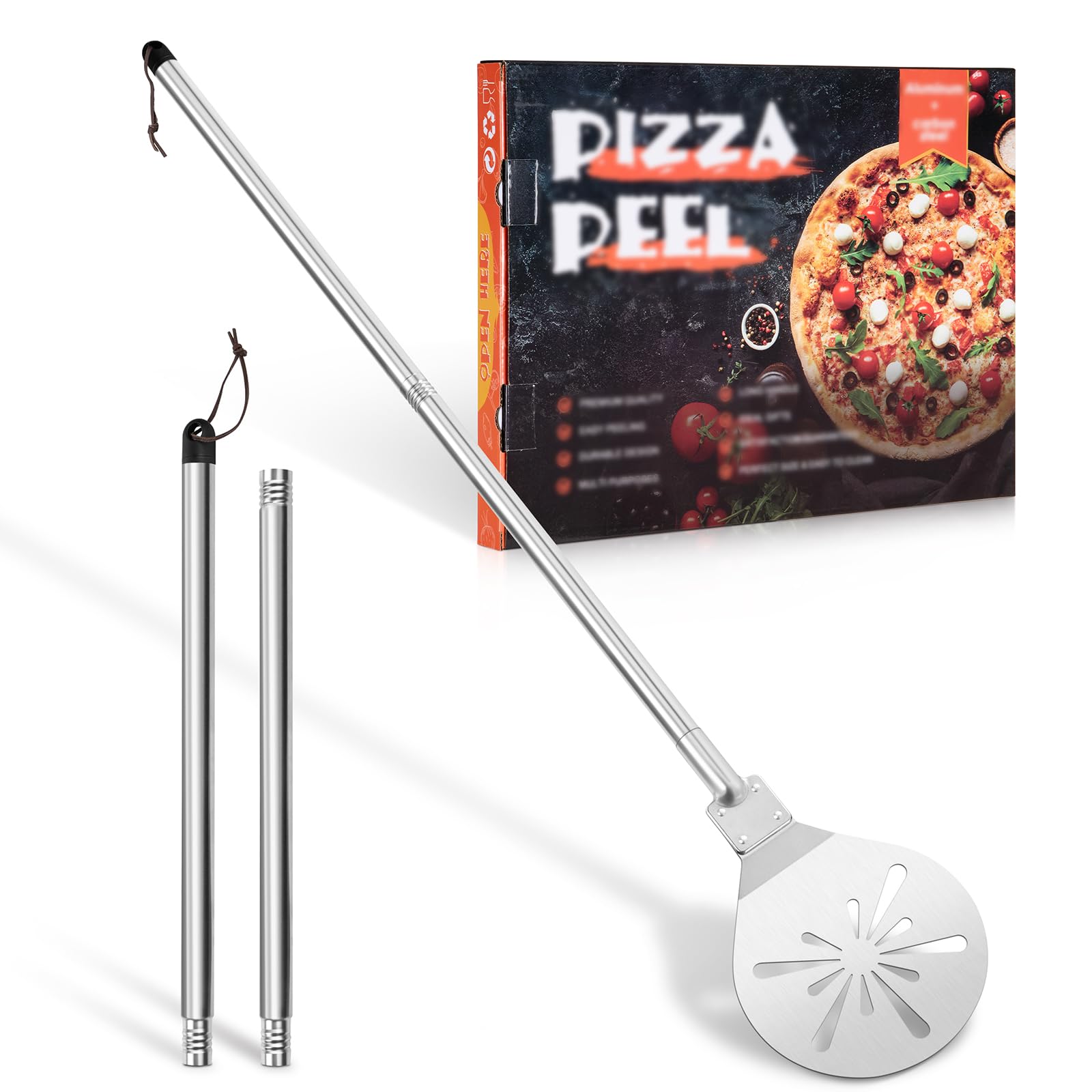 Homikit Pelle à pizza ronde en acier inoxydable (1,17,8 cm)