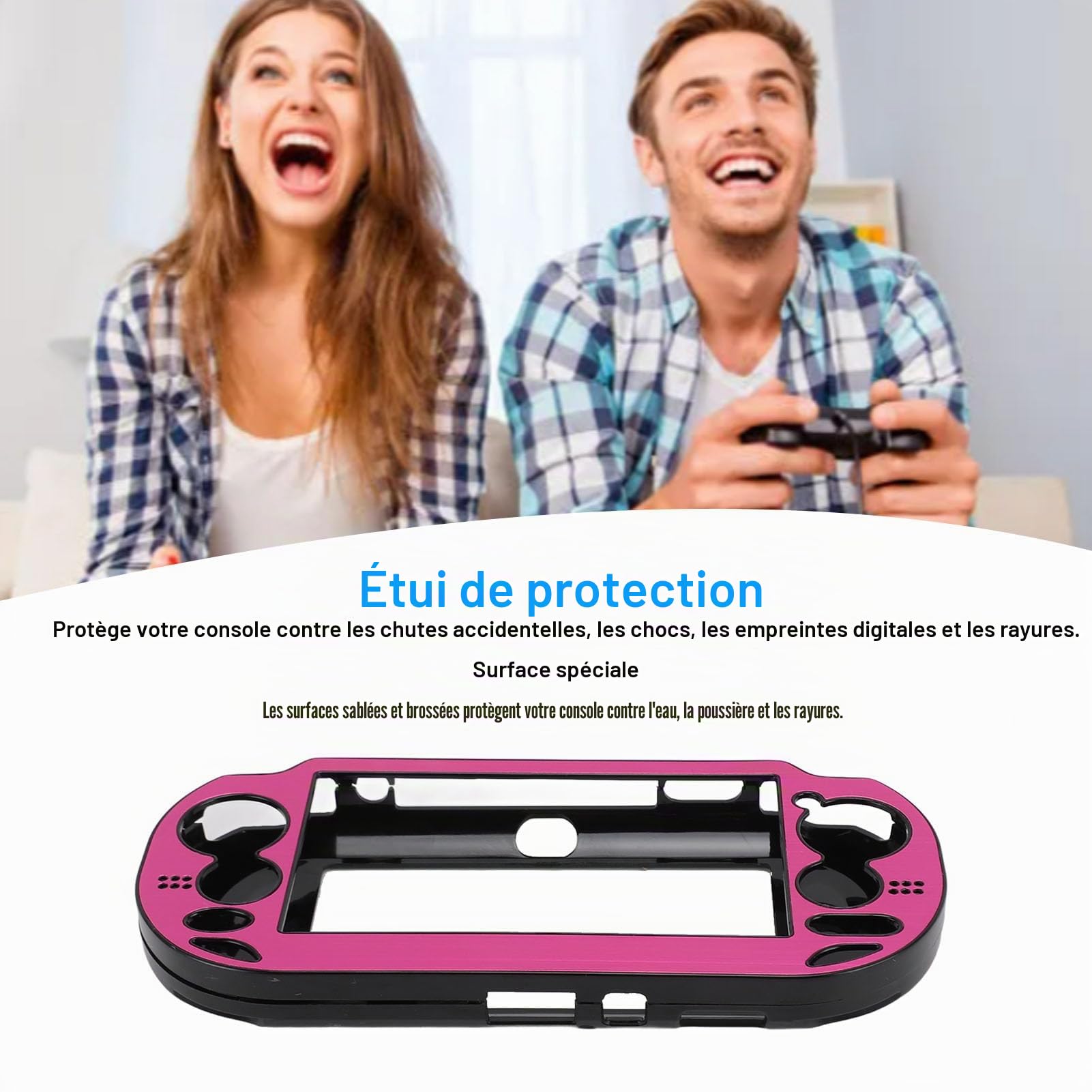 Coque pour Console 1000, Coque Rigide pour 1000 pour Remplacement PSV 1000, Coque de Protection Rigide en Alliage D'aluminium (Rouge Clair)