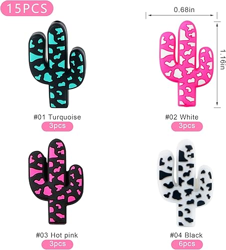 Miniatura 8 de HHCFAST 15 cuentas de silicona, cuentas focales de silicona para hacer llaveros, cuentas focales de silicona para bolígrafos, cuentas de silicona