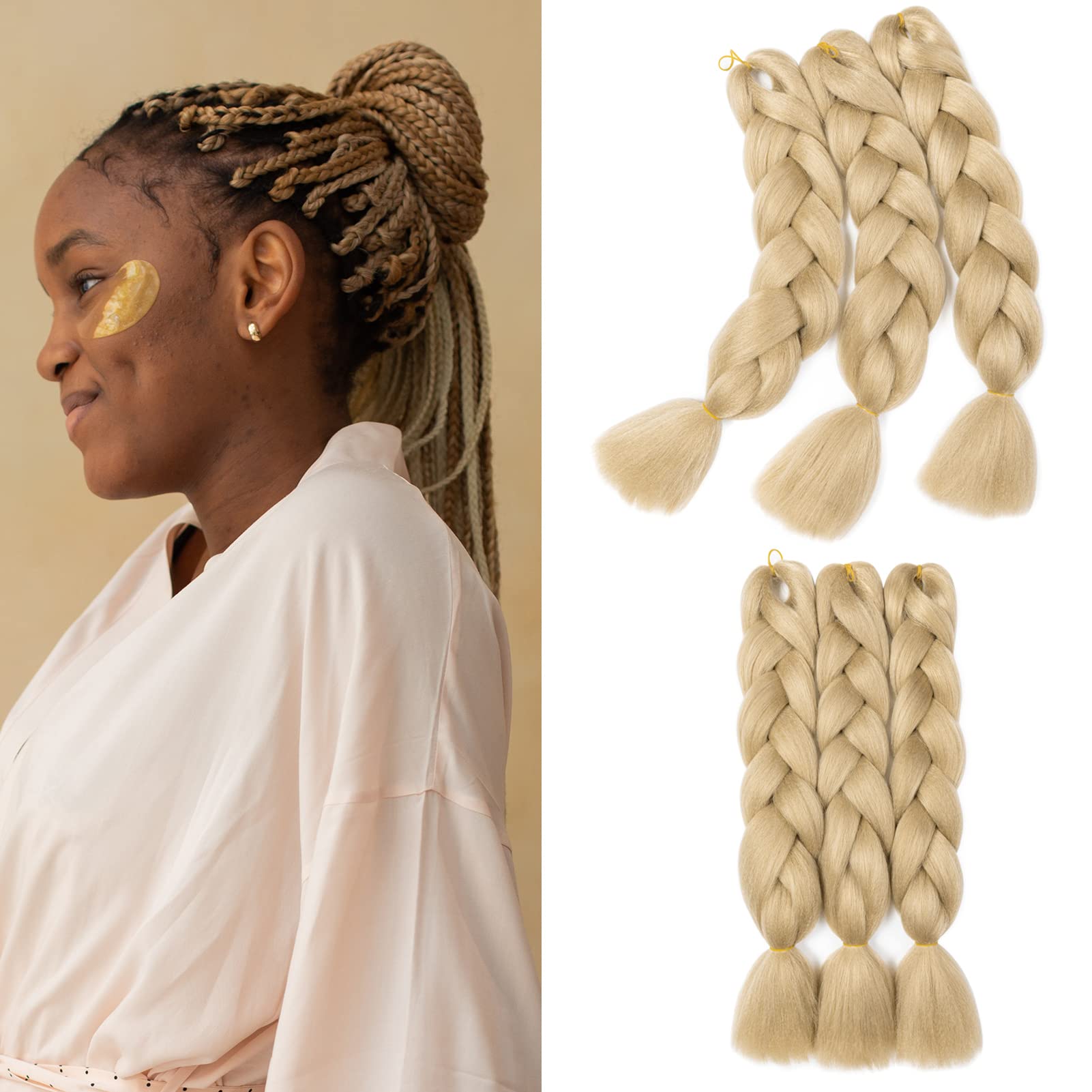 60cm Extensiones de Pelo Trenzas Africanas Castaño Oscuro Extensiones para Trenzas Africanas 1 pcs 100g Kanekalon Pelo para Trenzas Africanas Sintetico Extensiones de Trenzado Cabello Braiding — view 145