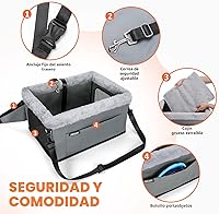 Vista 4 de JOEJOY Asiento elevador de lujo para perros con marco de metal resistente y correa de seguridad para mascotas pequeñas de hasta 20 libras, asiento