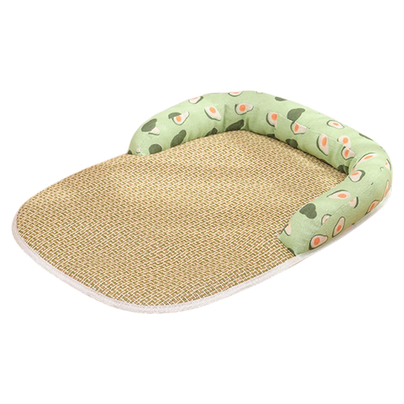 Tappetino rinfrescante per cani - Coperta rinfrescante estiva per animali domestici | Coperta rinfrescante per cani da interno, materassino in vimini finto rattan per cani e gatti di taglia piccola e