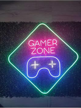 Gamer Zone Neon Led Tabela Dekoratif Ayd nlatma 50x50 Cm, gamerzonenoon2