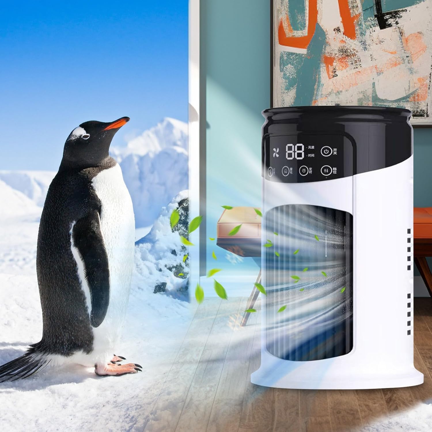 Portable Air Conditioners, Eaporatie Air Conditioner, Electric Bladeless Fan, 5 Speeds Mini Air Conditioner, Small Portable Air Conditioner for Home Bedroom Office # (black)