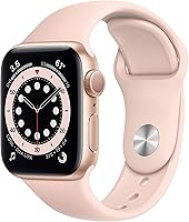 Renewed Apple Watch Series 6 GPS 40mm Gold Aluminum Pink Sand Band - ECG, Always-On Display, Fitness Tracker