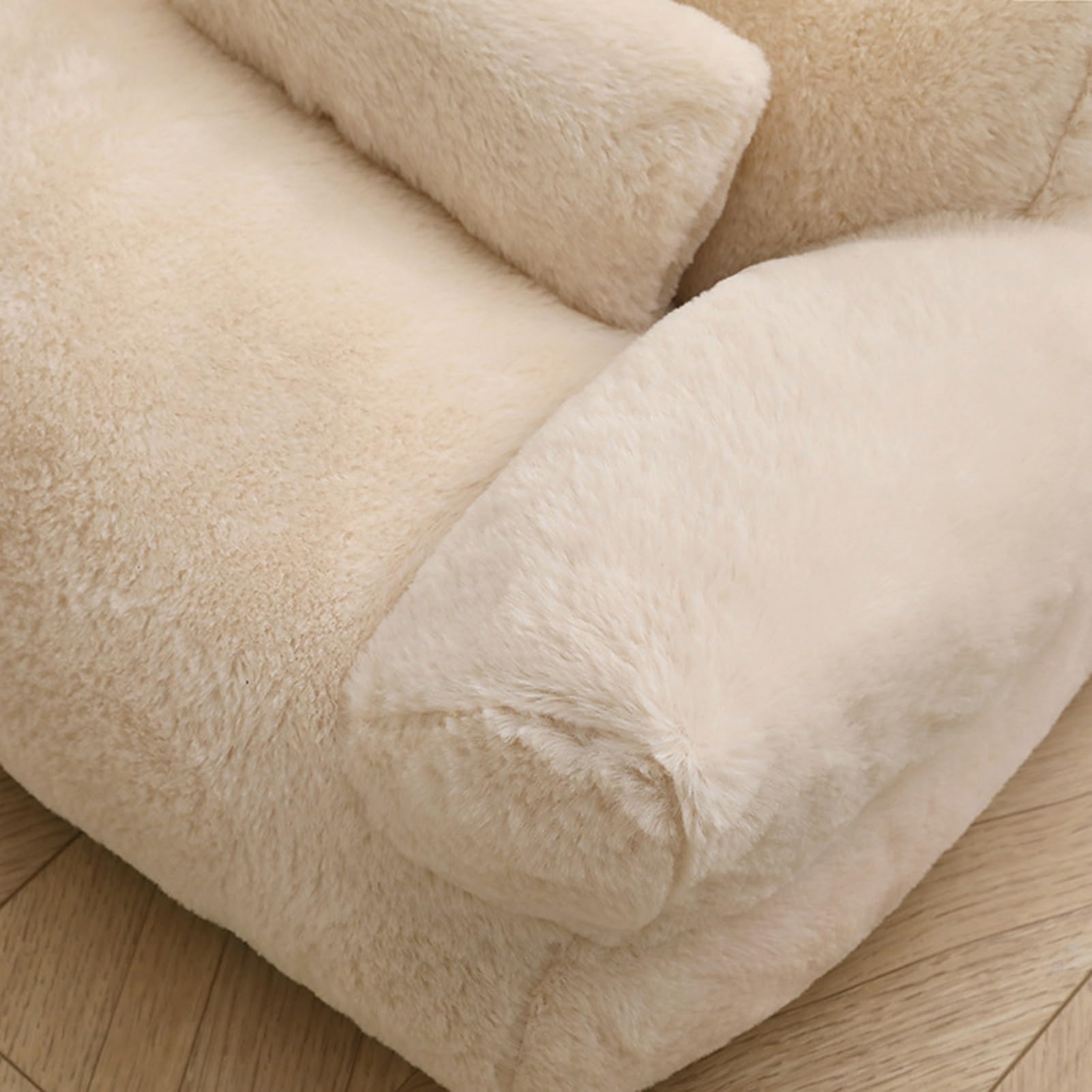 Sofá calmante para mascotas, nuevo sofá cama suave para gatos con parte inferior antideslizante, cama extraíble lavable para mascotas, sofá de felpa para gatos y perros pequeños, medianos (beige, M)