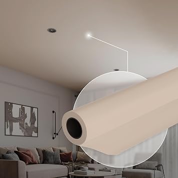 Ceiling Decor Film - Beige Matt PVC Stretch Ceiling - Room Ceiling Covering Kit, DIY Easy Installation for Modern Ceiling Design Kit #1 Film Size 3ft 3 * 3ft 3