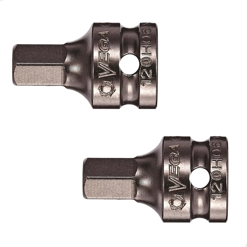 Soquete Allen sextavado 4 mm VEGA Industries com encaixe quadrado de 6,35 mm (1/4 pol.) 120H040SB-2