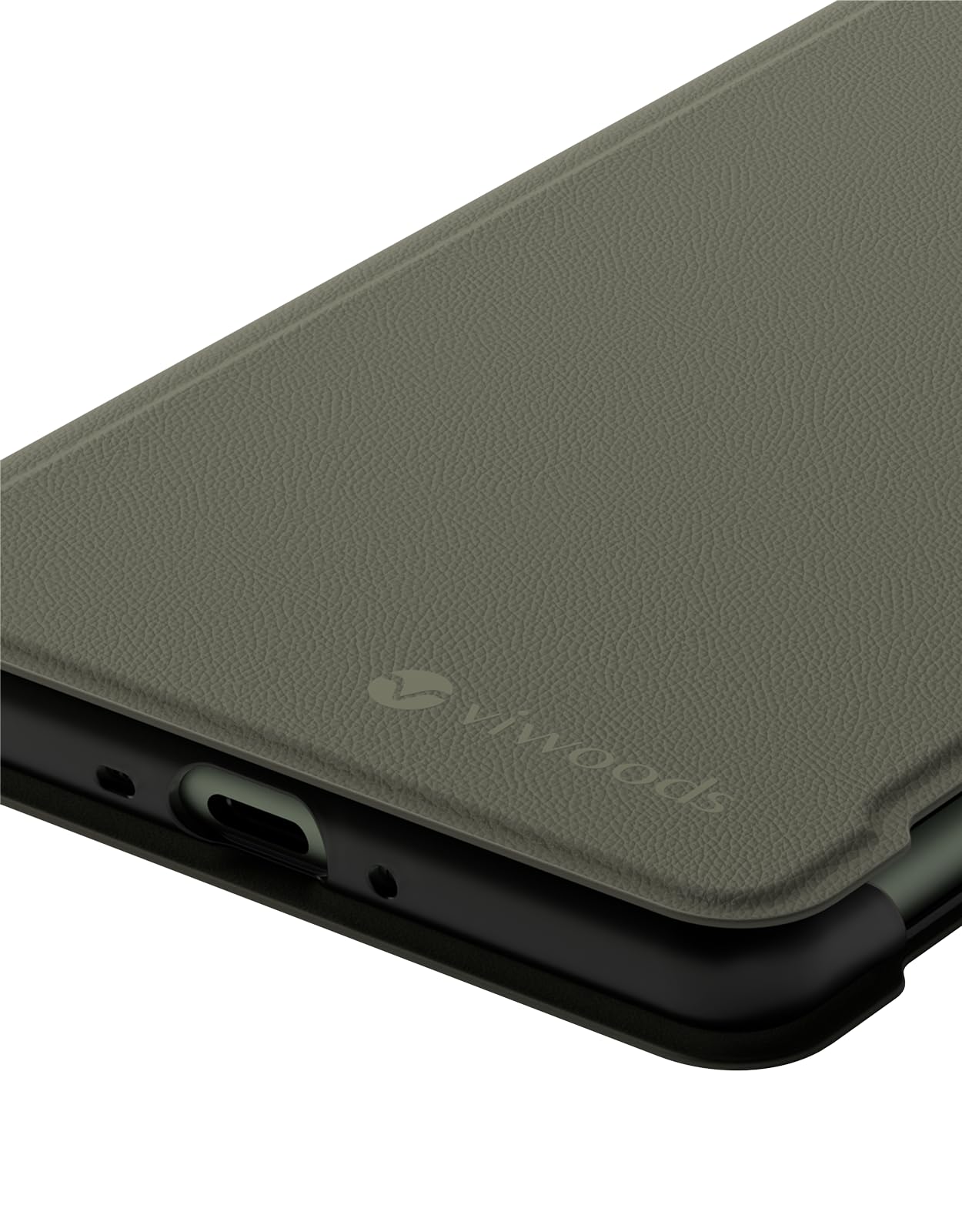 PU-Leder-Foliohülle für VIWOODS AiPaper Reader & AiPaper Reader C, schlanke Schutzhülle mit Klappdeckel und Standfunktion, Pinemist Green, 67 g