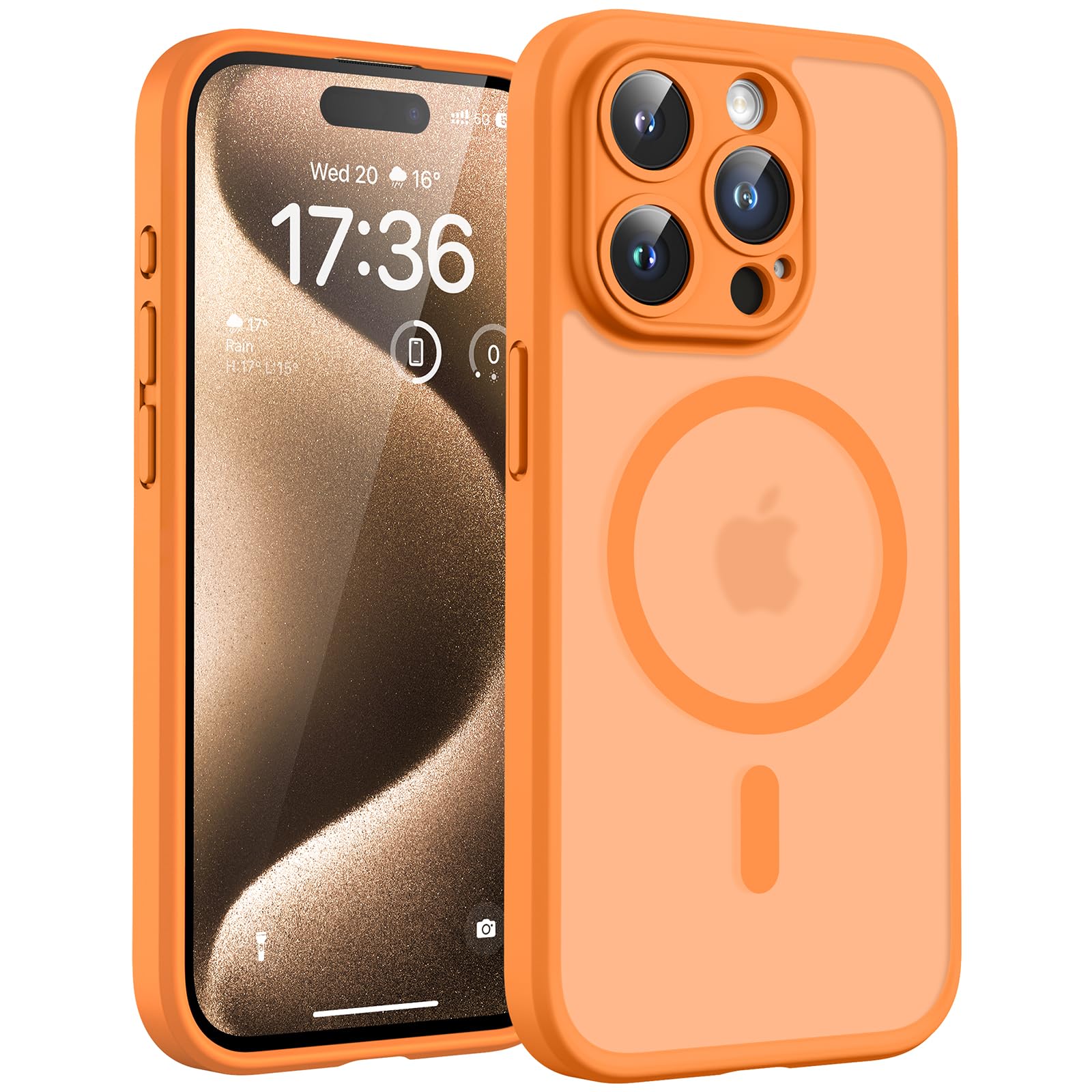 TOCOL Magnetic for iPhone 15 Case 6.1-Inch, Fit for MagSafe, Upgraded [Full Camera Protection], [14FT Military Grade Shockproof] Thin Slim Frosted Translucent Matte Back Phone Cover (Black) — view 130