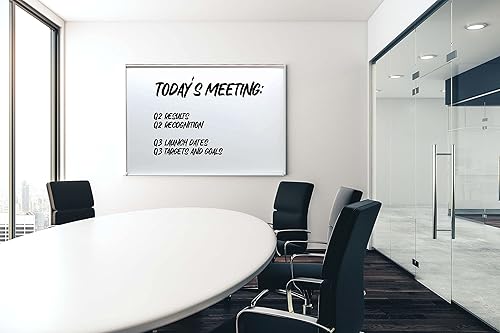 Miniatura 2 de Aarco Productos Pizarra magnética de borrado en seco 48 "Hx72"W Porcelana White Marker Board con marco de aluminio