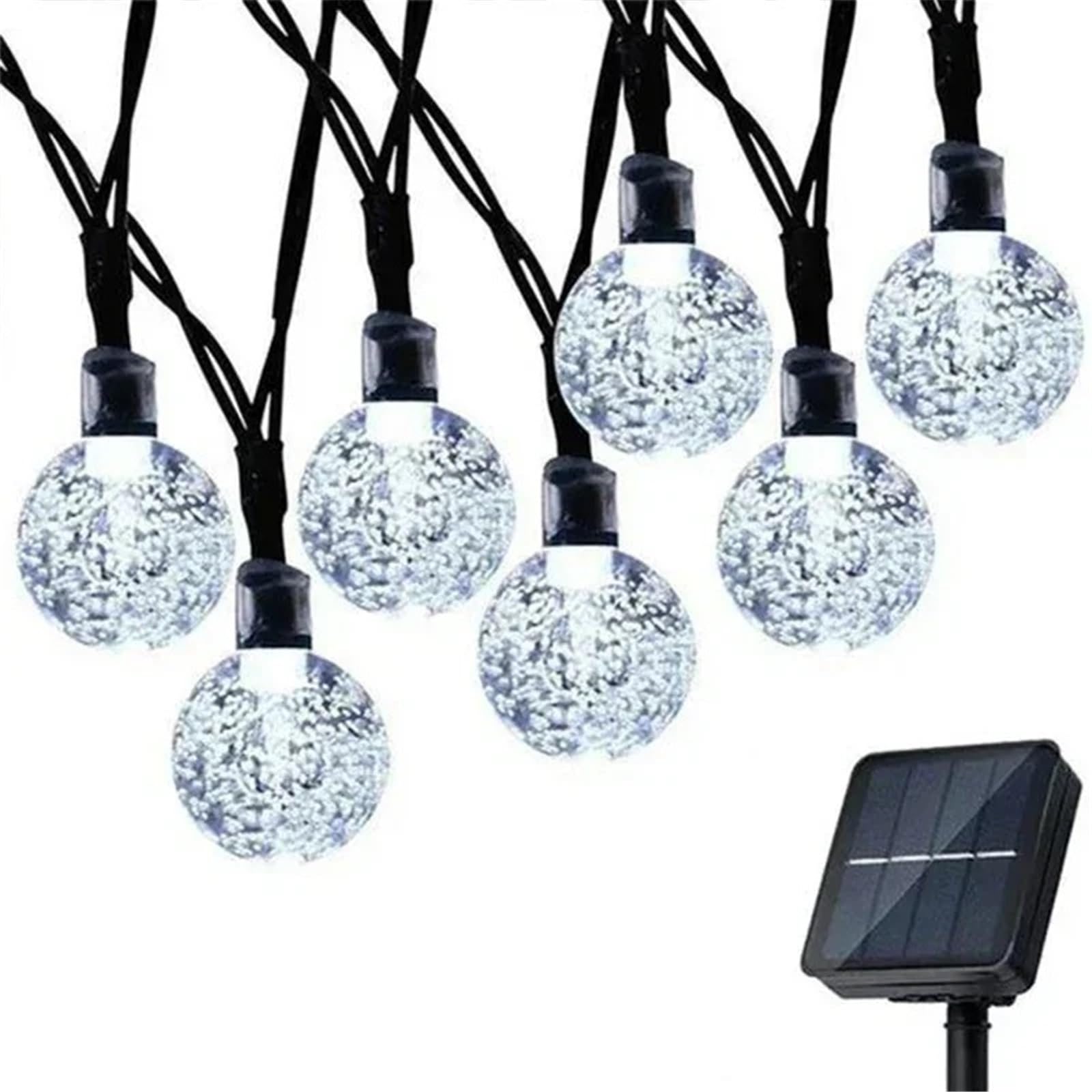 Guirnaldas solares exterior para iluminar patios sin enchufes 50 LED 8