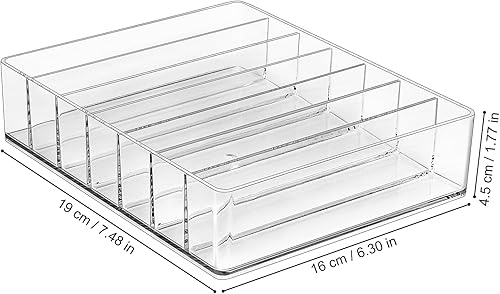 Miniatura 3 de JessLab Organizador de paletas, organizador de maquillaje de plástico dividido de 7 secciones, sombra de ojos, contorno, rubor, almacenamiento de