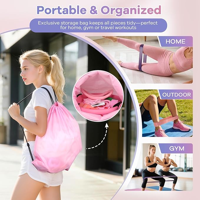 Kit de Pilates en Casa, 16 Piezas con Aro, Pelota y Bandas miniatura 7
