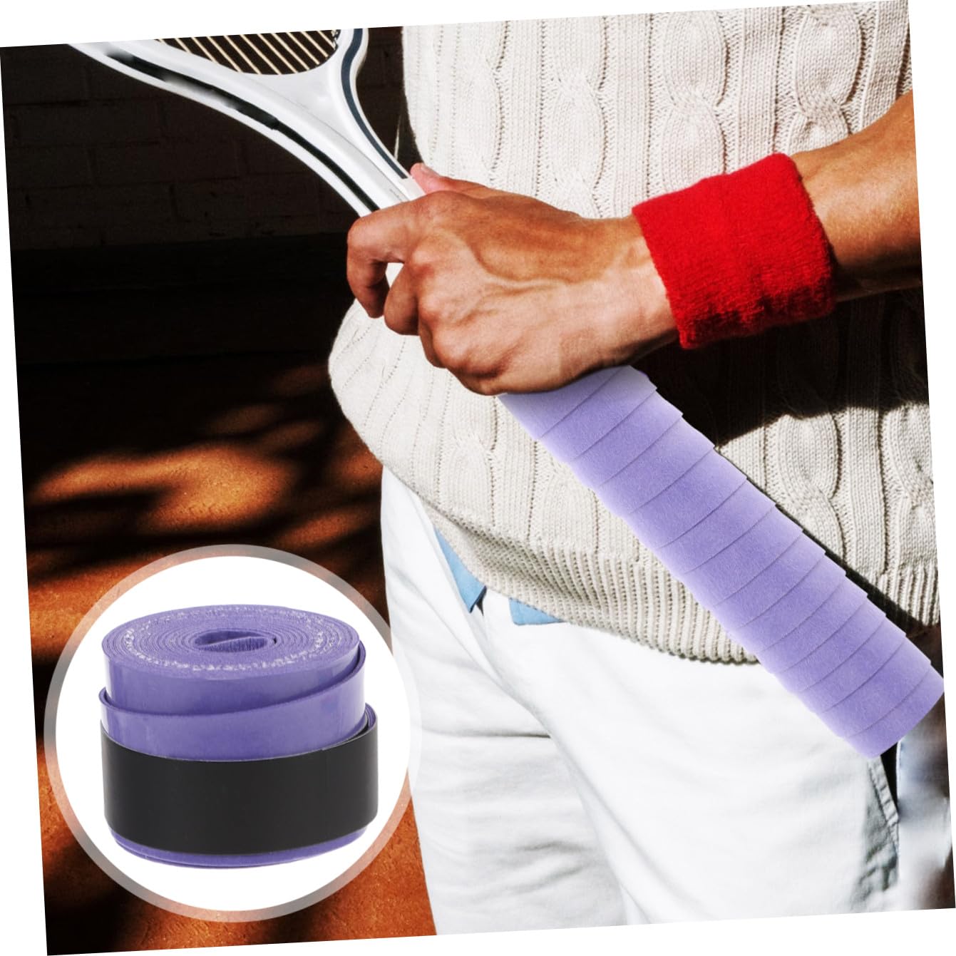 ibasenice Fascia Fasce per Racchette Assorbenti Il ​​Sudore Overgrip per Racchette da Badminton Rifornimenti di Supporto Nastri per Racchette Multifunzione Viola,Porpora Pu