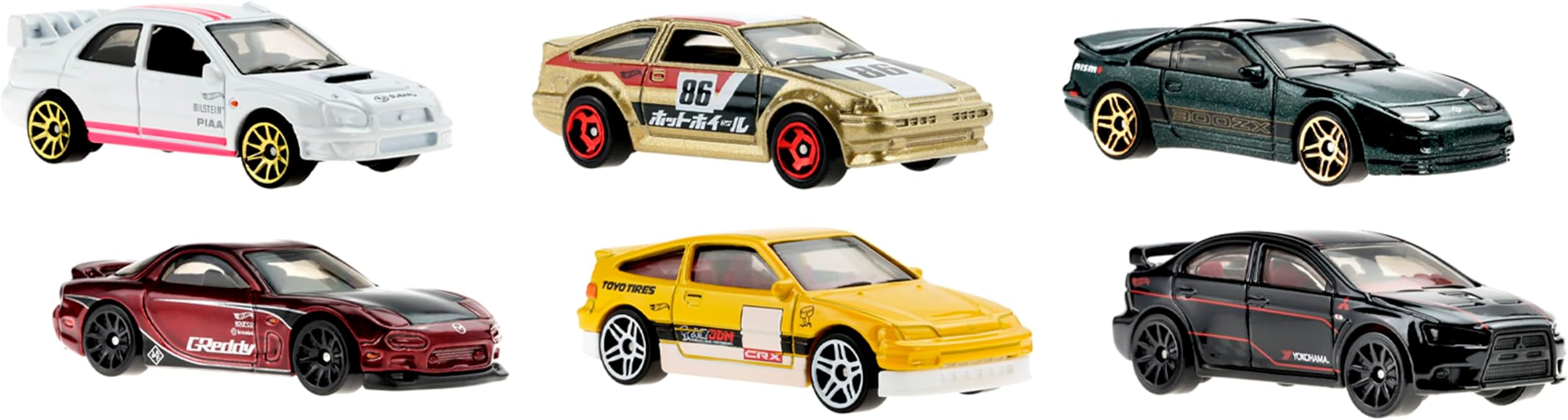 Hot Wheels HW Legends Multipacks of 6 Toy Cars, 1:64 Scale, Authentic Decos, Popular Castings, Rolling Wheels, Gift for Kids 3 Years Old & Up & Collectors