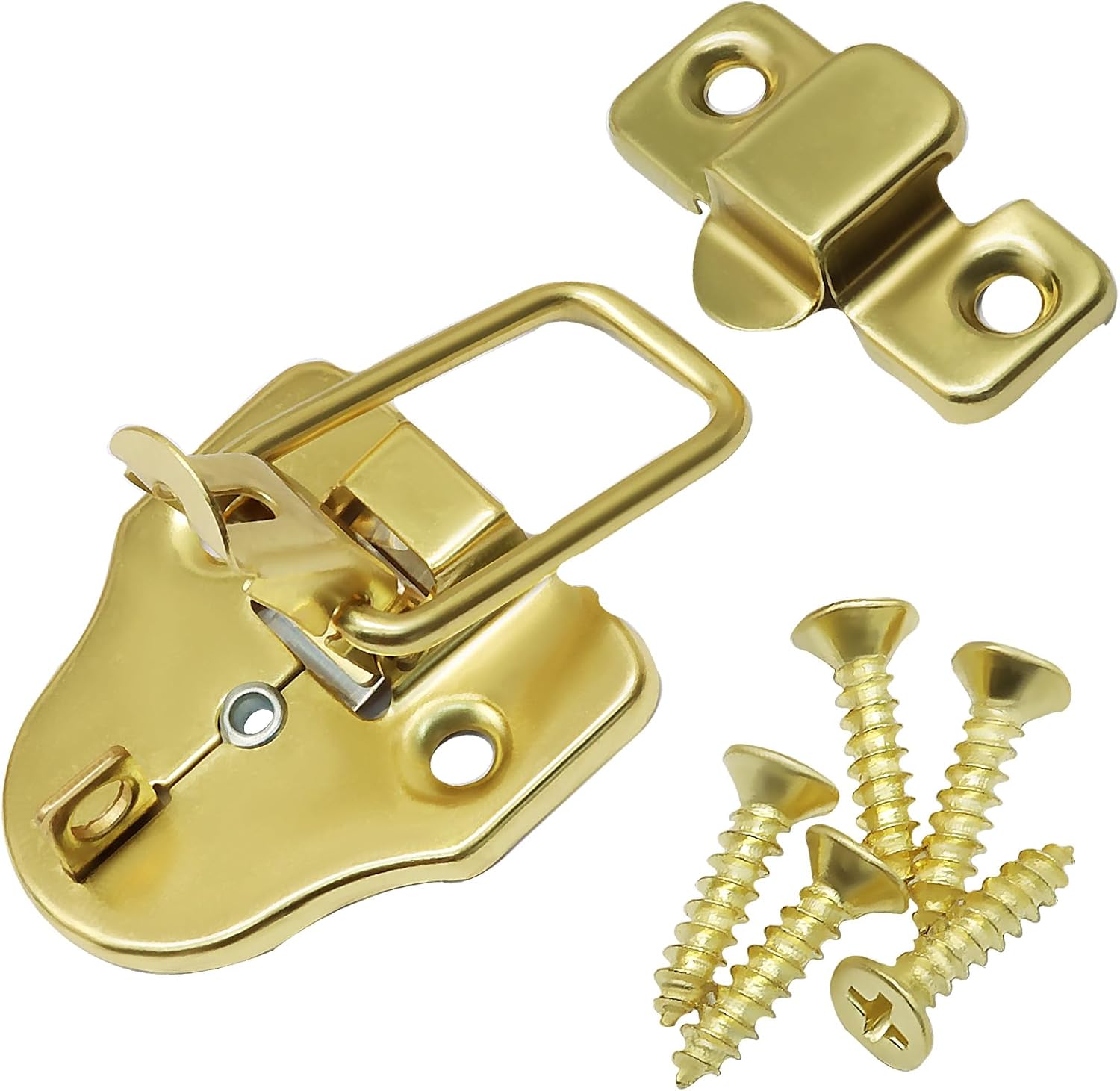 Bonsicoky Zinc Alloy Duckbilled Box Hasp Lock, 2 Pcs, Gold image 4