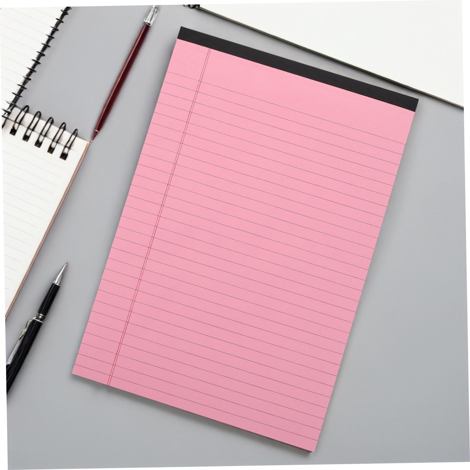 Angoily 4 Stück Rosa A4 Notizbücher mit Linierten Seiten und Abreißbarem Papier Horizontal im Querformat für Büroarbeit und Schule Praktisches Schreibheft mit Geteilten Spalten