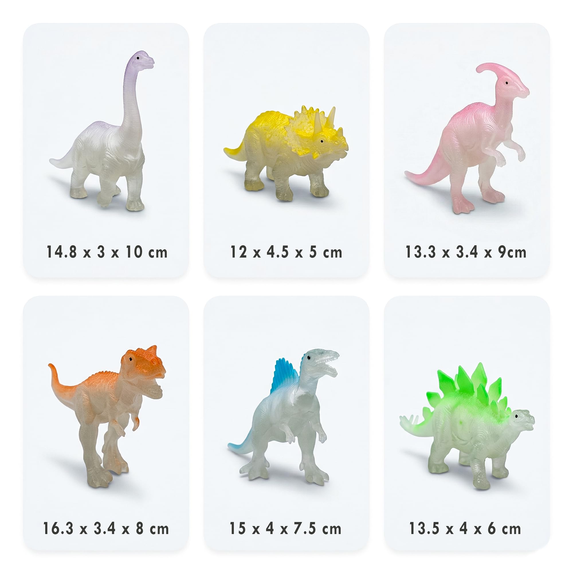 Dinosaur Toys for Kids Set of 6 Dinosaur Glow in The Dark Dinosaur Toys for Kids – Luminous Jurassic Dino Figures Set, Soft & Safe Plastic, Educational Learning Toy, Birthday Gift for Boys & Girls