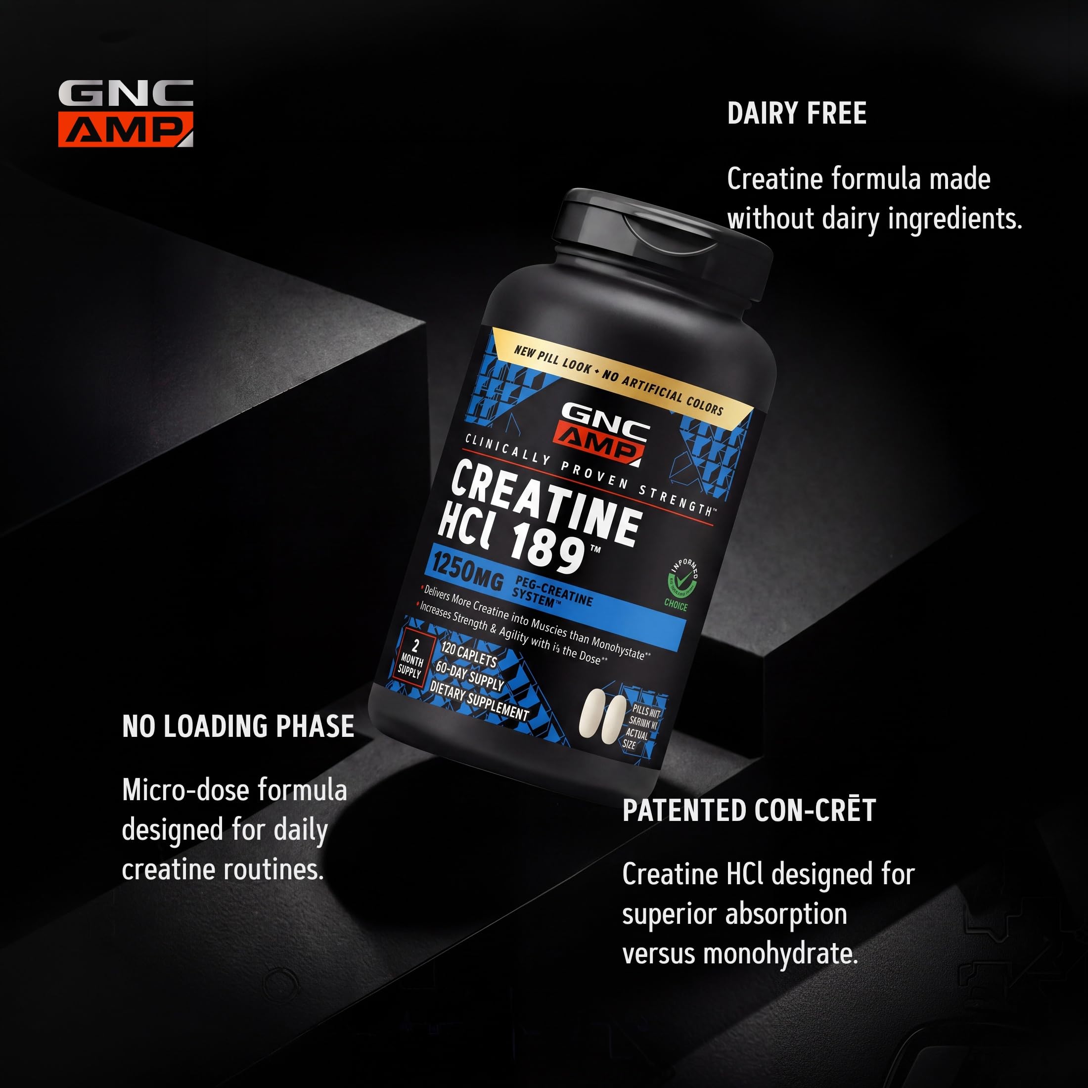 GNC AMP Creatine HCl 189, Fast Absorbing Muscle Builder, 60 Servings — Amazon image 5