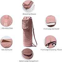 Vista 4 de ESVAN Bolsa para esterilla de yoga con múltiples bolsillos. Bolsa de transporte con cordón para esterilla de yoga, Pilates, ejercicio. Bolsa