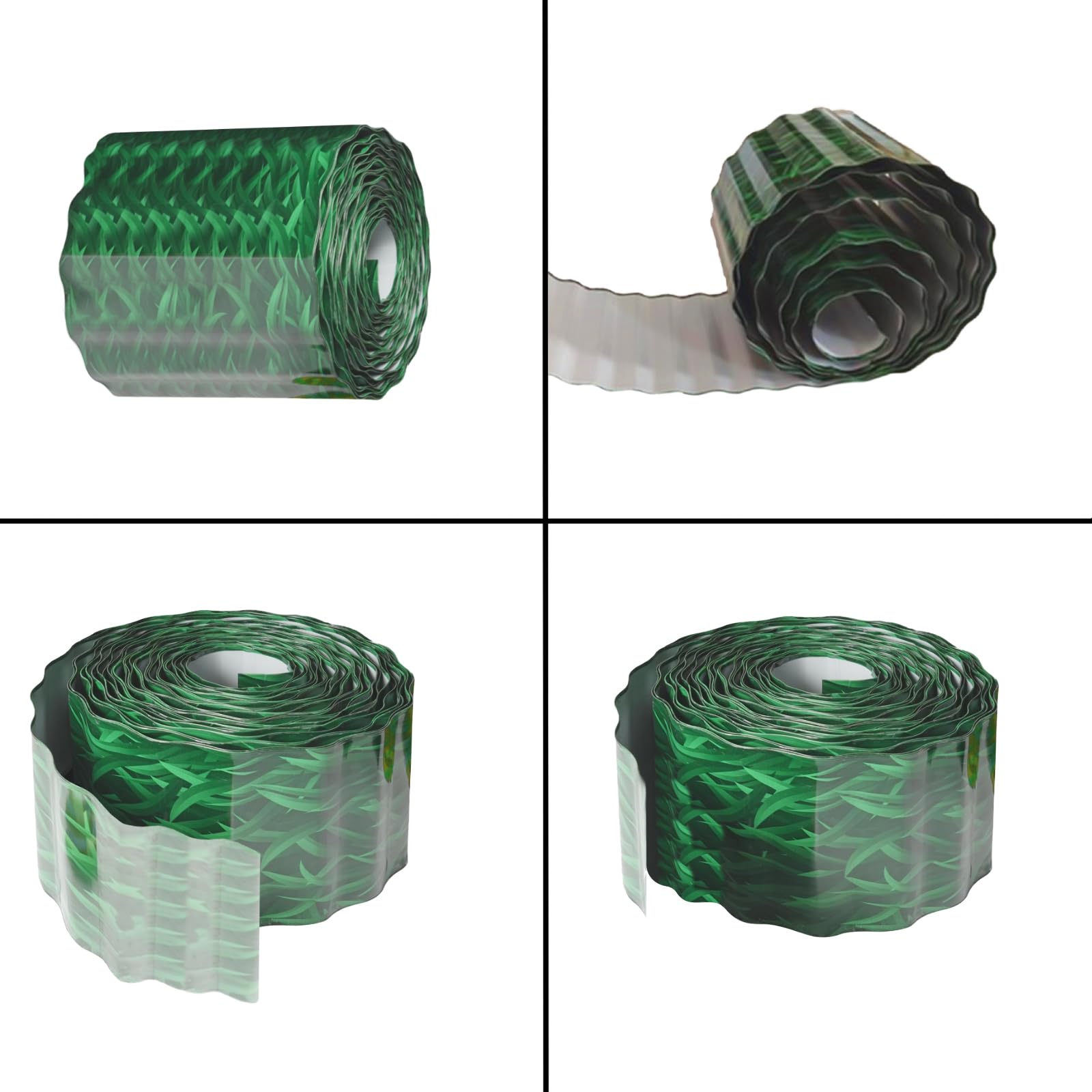 Metal Lawn Edging Borders,8 Inch x 20FT Corrugated Galvanized Metal Garden Edging Border Heavy duty Garden Borders Edging Landscape Edging for DIY Flower Beds,Lawns,Pathway (Grass Green) - Image 3