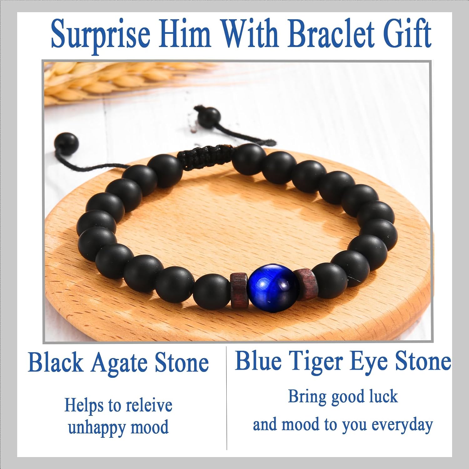 Fathers Day Gift for Dad, Papa, Boyfriend's Dad Bead Bracelet for Birthday, Christmas