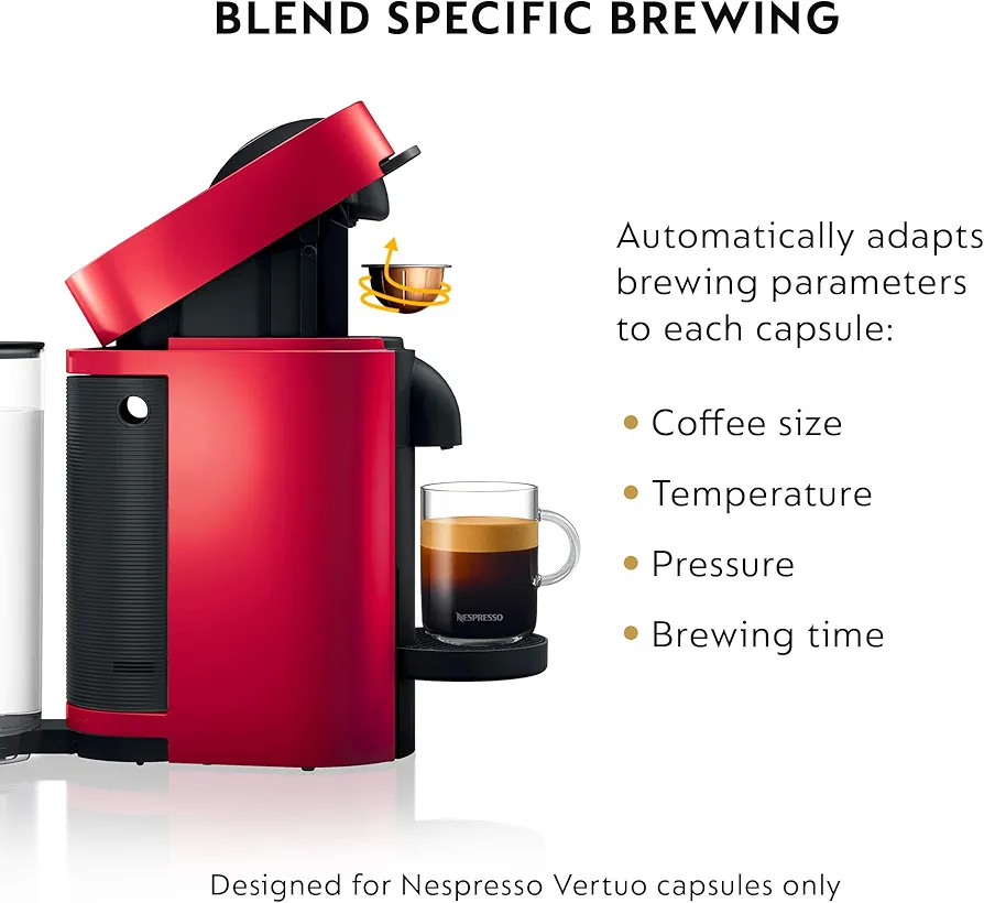 Nespresso VertuoPlus Coffee and Espresso Machine by De'Longhi, 5 fl.oz
