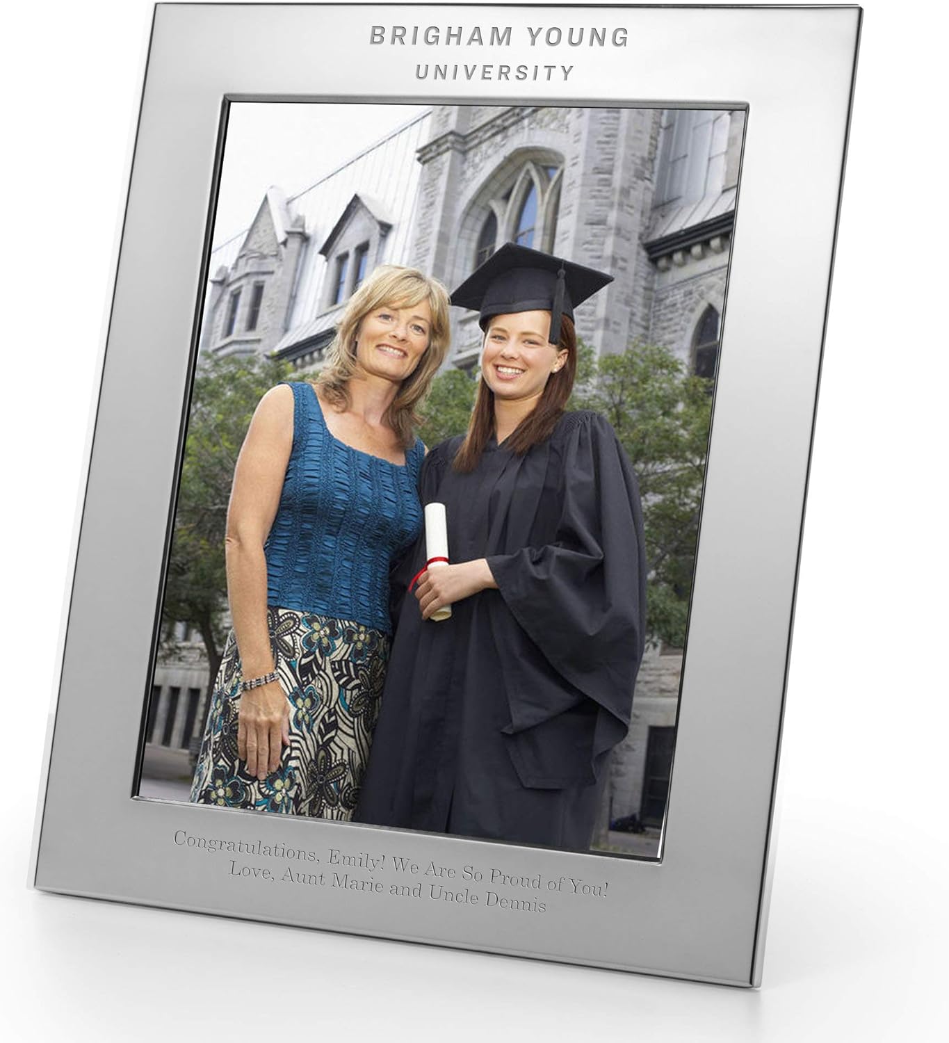 M. LA HART Brigham Young University Polished Pewter 8x10 Picture Frame