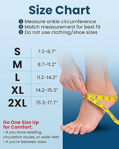 Miniatura 2 de KEMFORD Manga de compresión para tobillo con efecto refrescante, 1 par, tirantes para fascitis plantar, calcetines de compresión de punta abierta