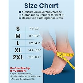 KEMFORD Ankle Compression Sleeve with Cooling Effect - 1-Pair, Plantar Fasciitis Braces - Open Toe Compression Socks for Swelling, Sprain, Neuropathy, Arch Support for Men and Women - M, Arctic Beige