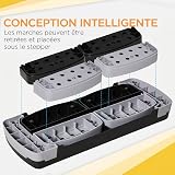 HOMCOM Stepper Fitness Aérobic Hauteur réglable 10/15/20 cm Surface antidérapante 80 x 31 x 20 cm Plastique Noir Gris - 4