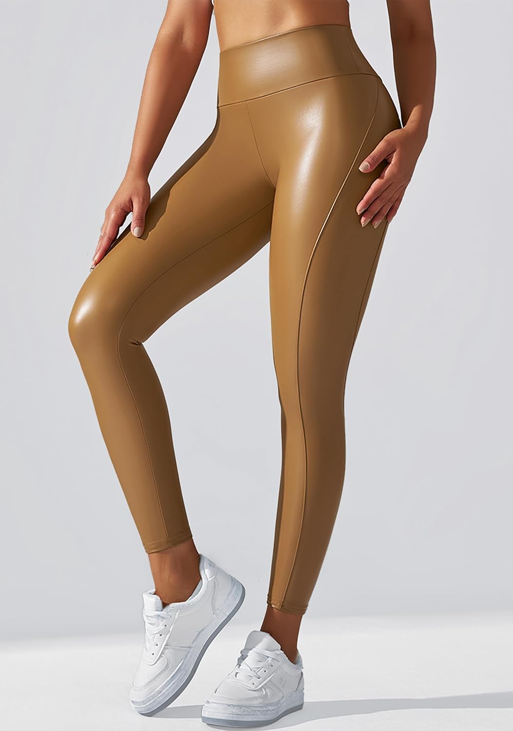 CLIV Faux Leather Leggings for Women Stretch High Waisted Leather