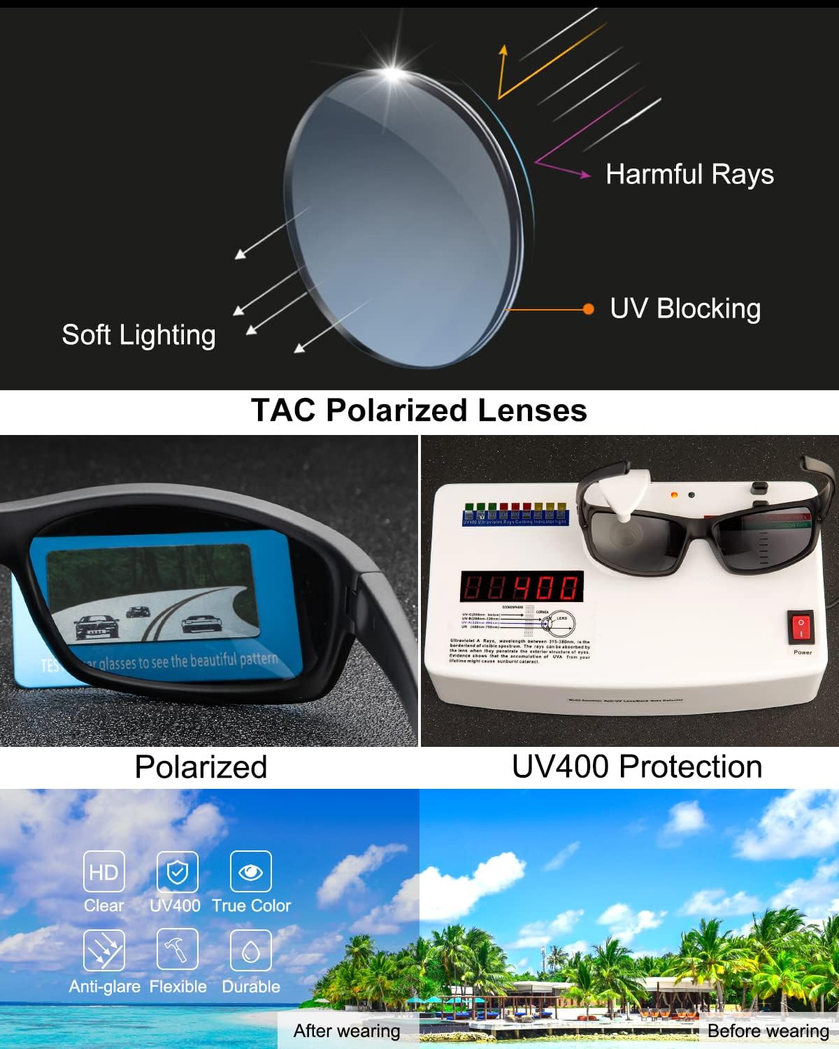 BEALER Polarized Sports Sunglasses for Men Lightweight TR90 Frame Sun Glasses Driving Cycling Fishing UV Protection Shades - Image 5