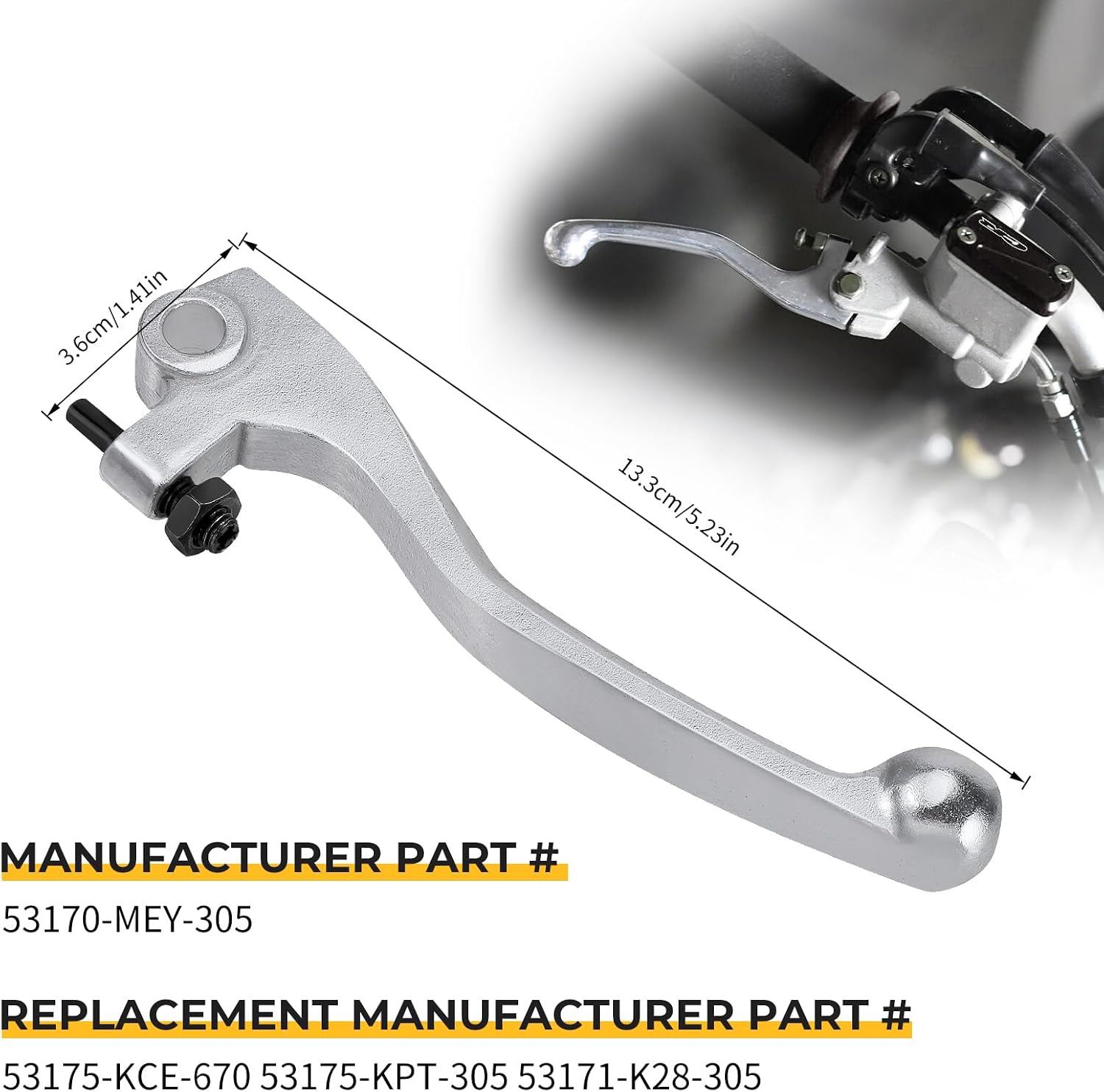 M MATI Front Brake Lever for Honda CR125R CR250R CR500R CRF125F CRF150F CRF150R CRF230F CRF250F CRF250R CRF250X CRF450R CRF450X XR250R XR400R XR650R 53170-MEY-305