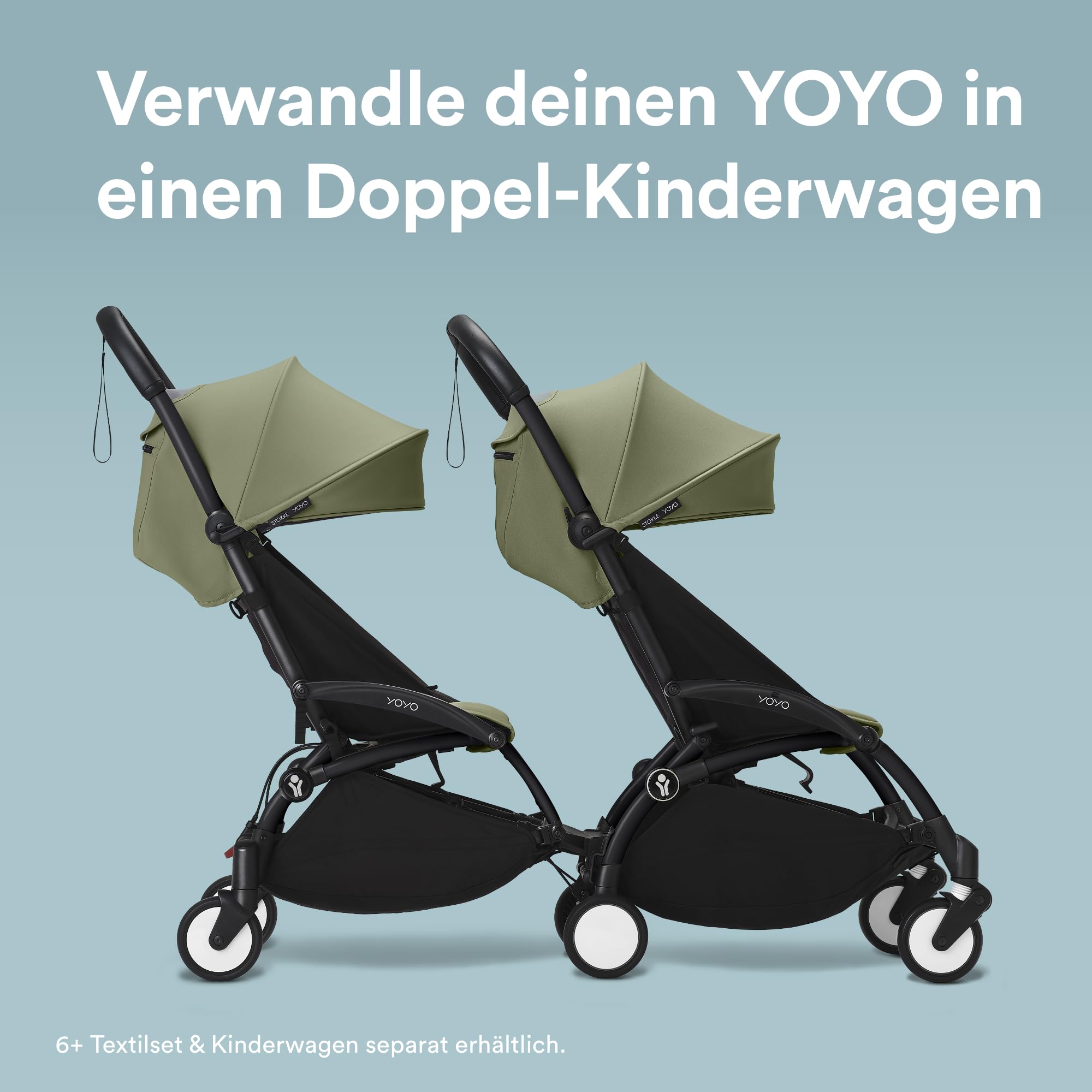Stokke YOYO connect, Schwarz - Verwandle deinen YOYO in einen Doppelkinderwagen - Perfekt für Zwillinge oder Kinder mit kleinen Altersunterschieden