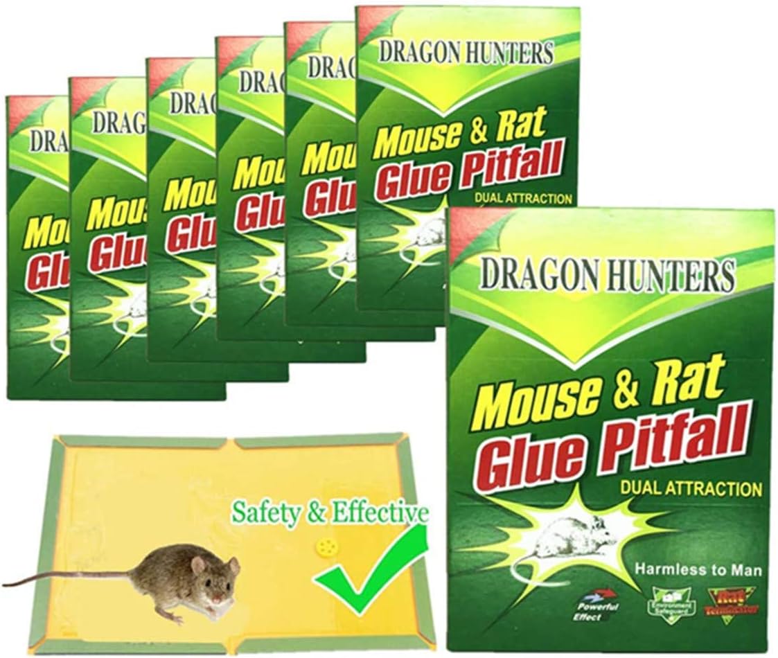 (Pack of 7) Large Size Mouse Glue Trap, Sticky Super Hold Traps for Mice Rats Rodents, Extra Large (8.5" x 12.5"), Lucky 7 Packs