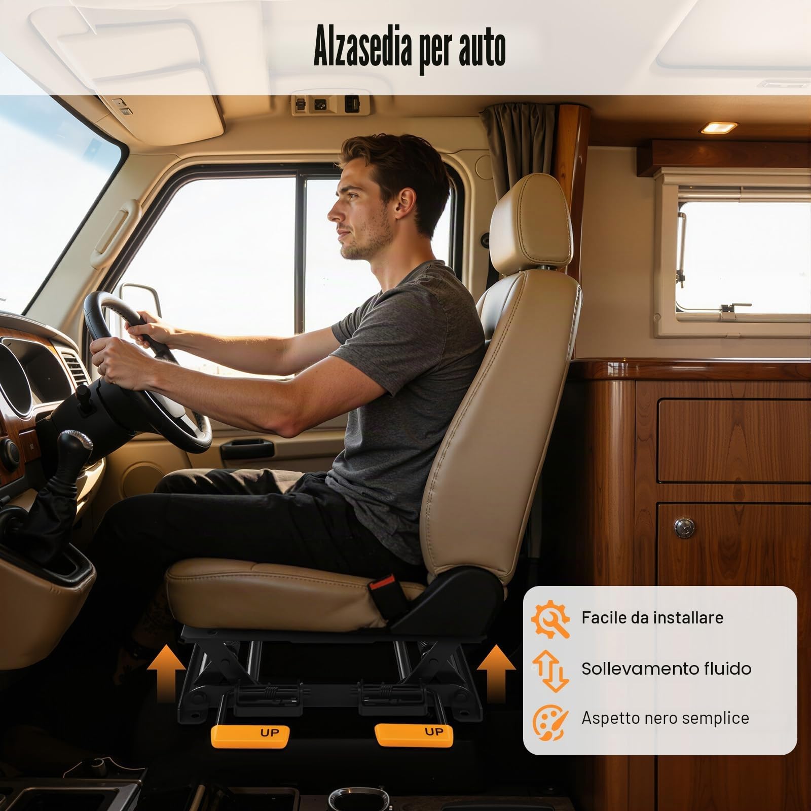 Sedile auto regolabile in altezza, altezza del sedile, altezza del sedile, 7 – 13 cm, aiuto universale per sedili dell'auto, linea di visibilità del conducente migliorata