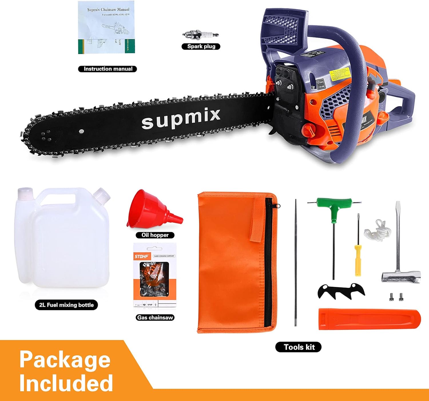 Buy Supmix Gas Chainsaw 62CC 20 Inch,Gas Powered Chainsaw,2 Cycle
